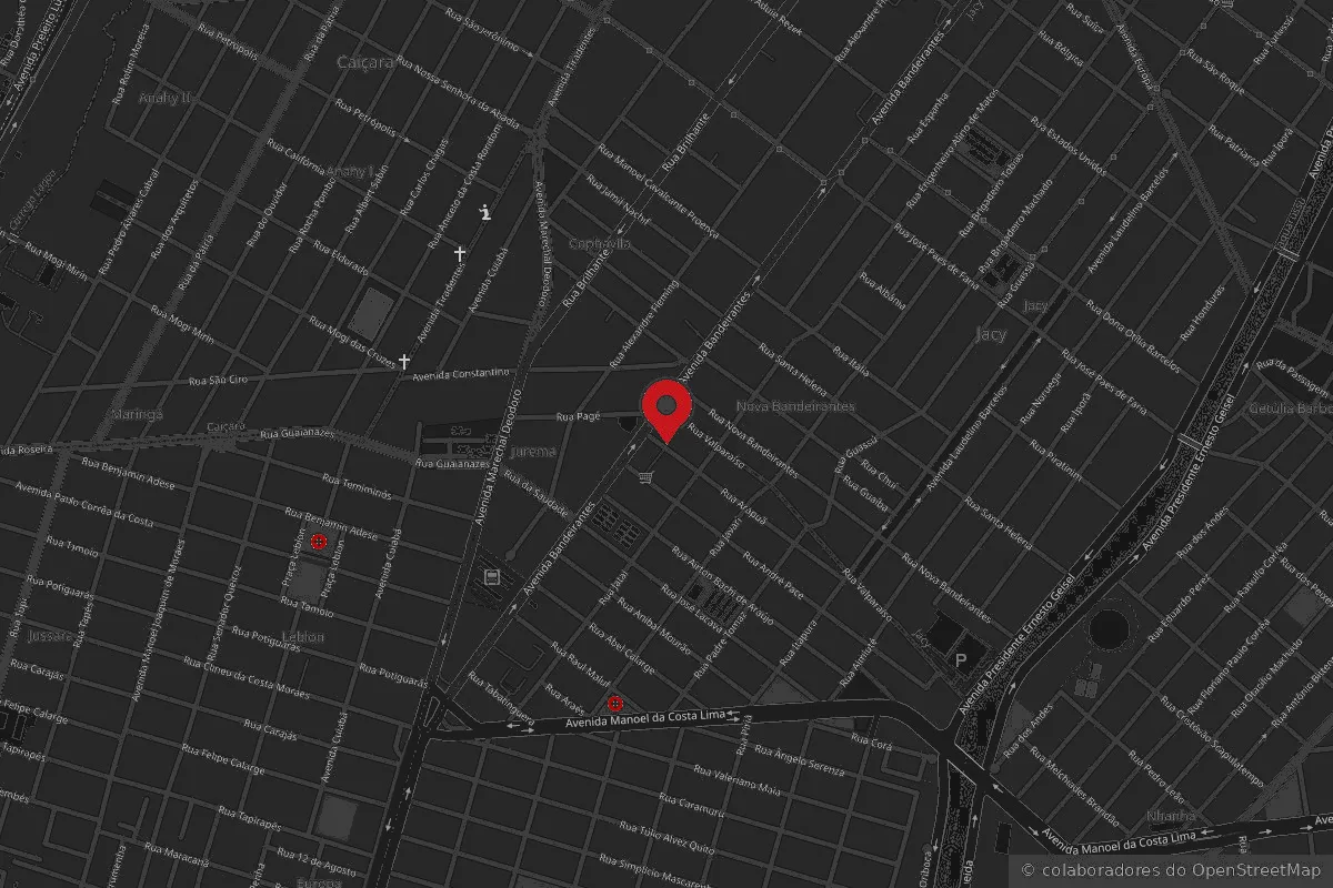 Mapa da região da Rua Arapuã, 650, Campo Grande – MS